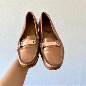 peach coach loafers
